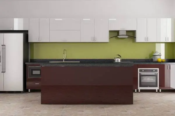 Tủ bếp khung inox cánh nhôm được làm từ hai vật liệu là inox và nhôm. Trong đó bộ phận chính - khung tủ được làm hoàn toàn từ inox, phần cánh tủ được làm bằng nhôm.