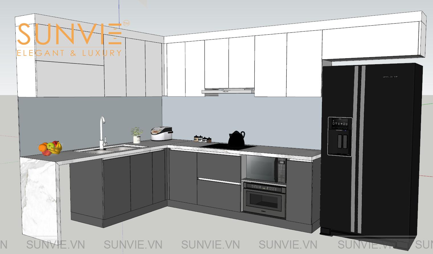 Dự án thiết kế và thi công tủ bếp inox gia đình chị Minh Anh -Ngã Tư Sở