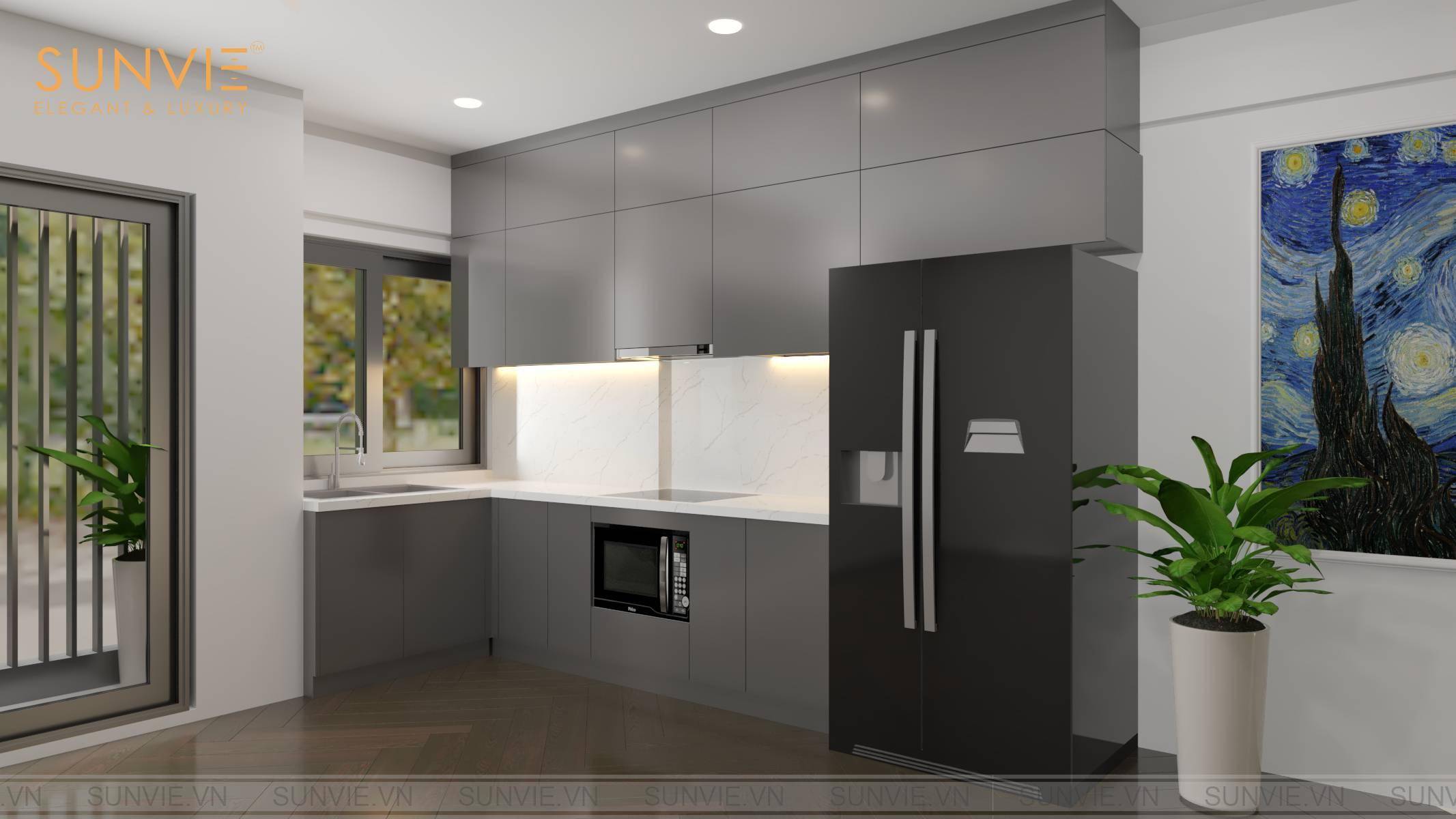 Dự án tủ bếp inox gia đình chị Kim Chi