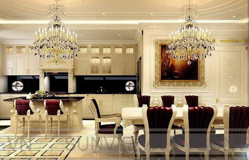 Tông màu của nội thất phòng bếp cổ điển