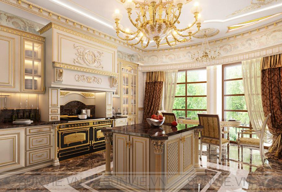 Hương dẫn bố trí và nguyên tắc thiết kế nội thất phòng bếp cổ điển