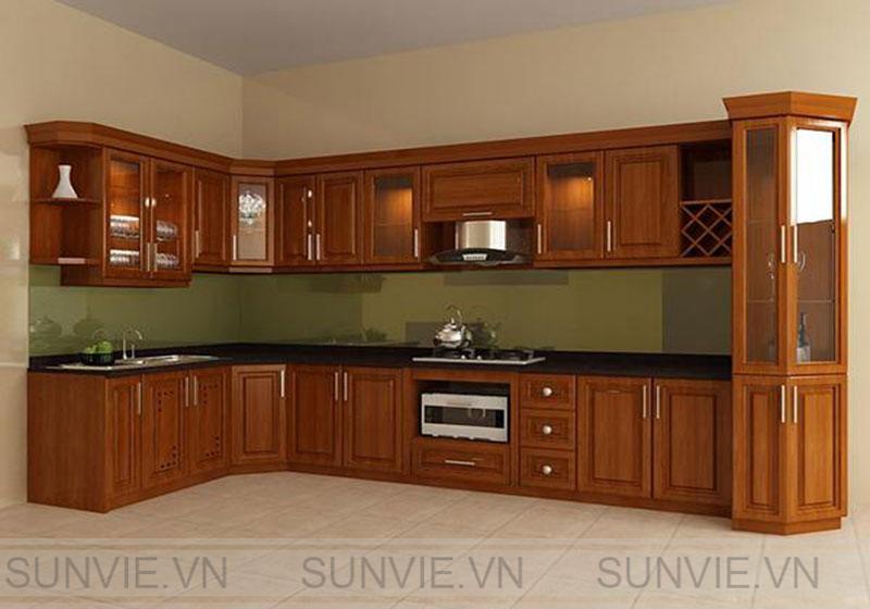 Mẫu tủ bếp gỗ hiện đại
