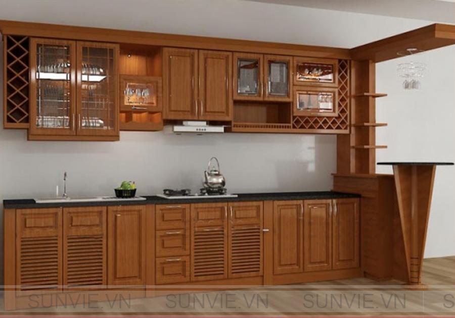 Tủ bếp gỗ tự nhiên có độ bền cao