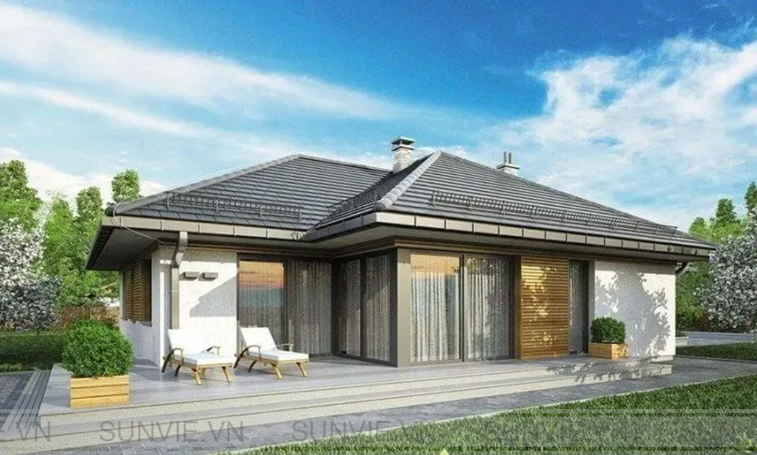 Nhà cấp 4 chữ L đẹp nhất hiện nay